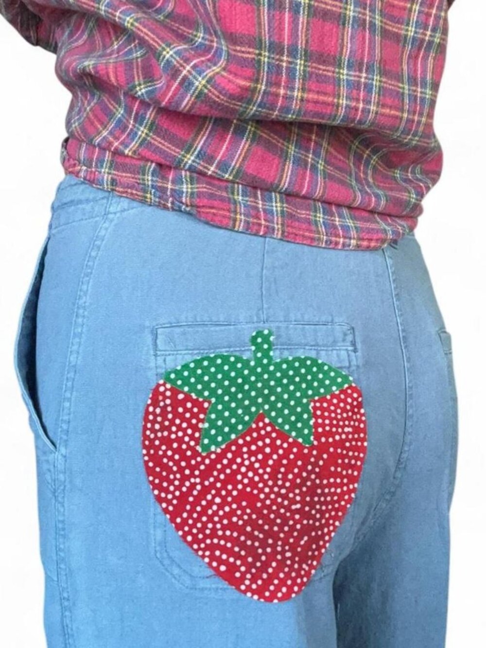 Strawberry Patchwork Pants 🍓 | Wide Leg Cargo Pants | Cottagecore